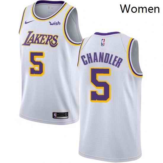 Womens Nike Los Angeles Lakers 5 Tyson Chandler Swingman White NBA Jersey Association Edition